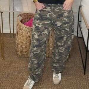 Cello Women's Green Camouflage Cargo Pants